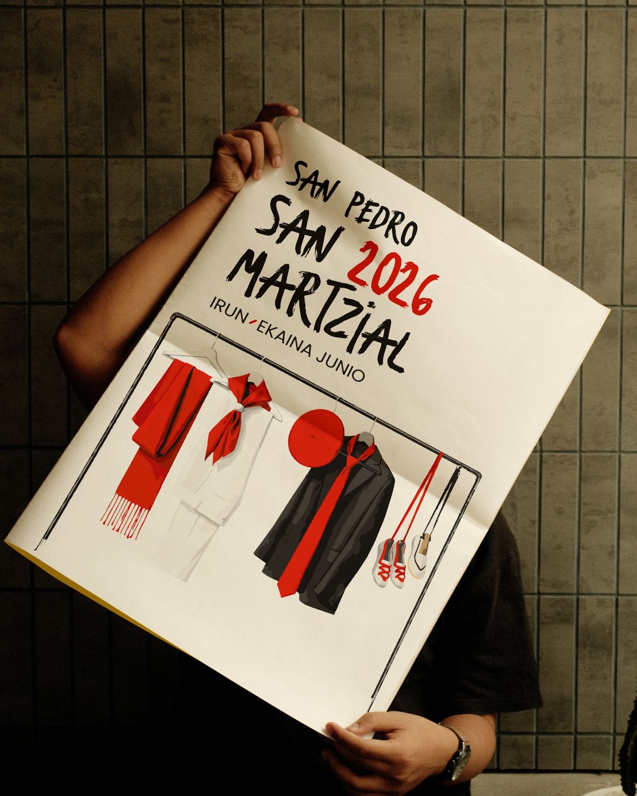 Cartel ganador San Marcial, Irún 2026 — diseño NOUS Gráfica