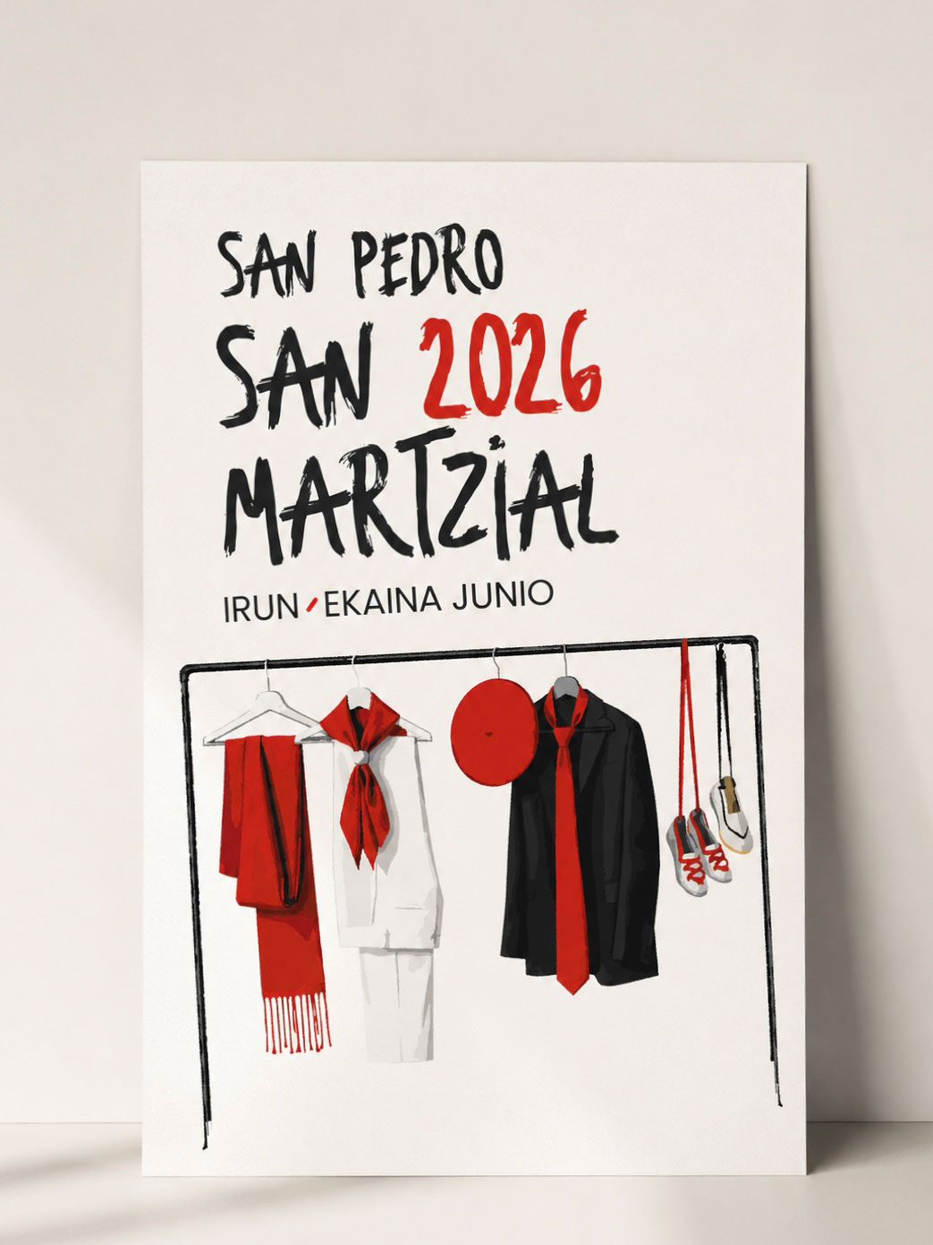 Cartel ganador San Marcial 2026, Irún — 'Eguna iritsi da'