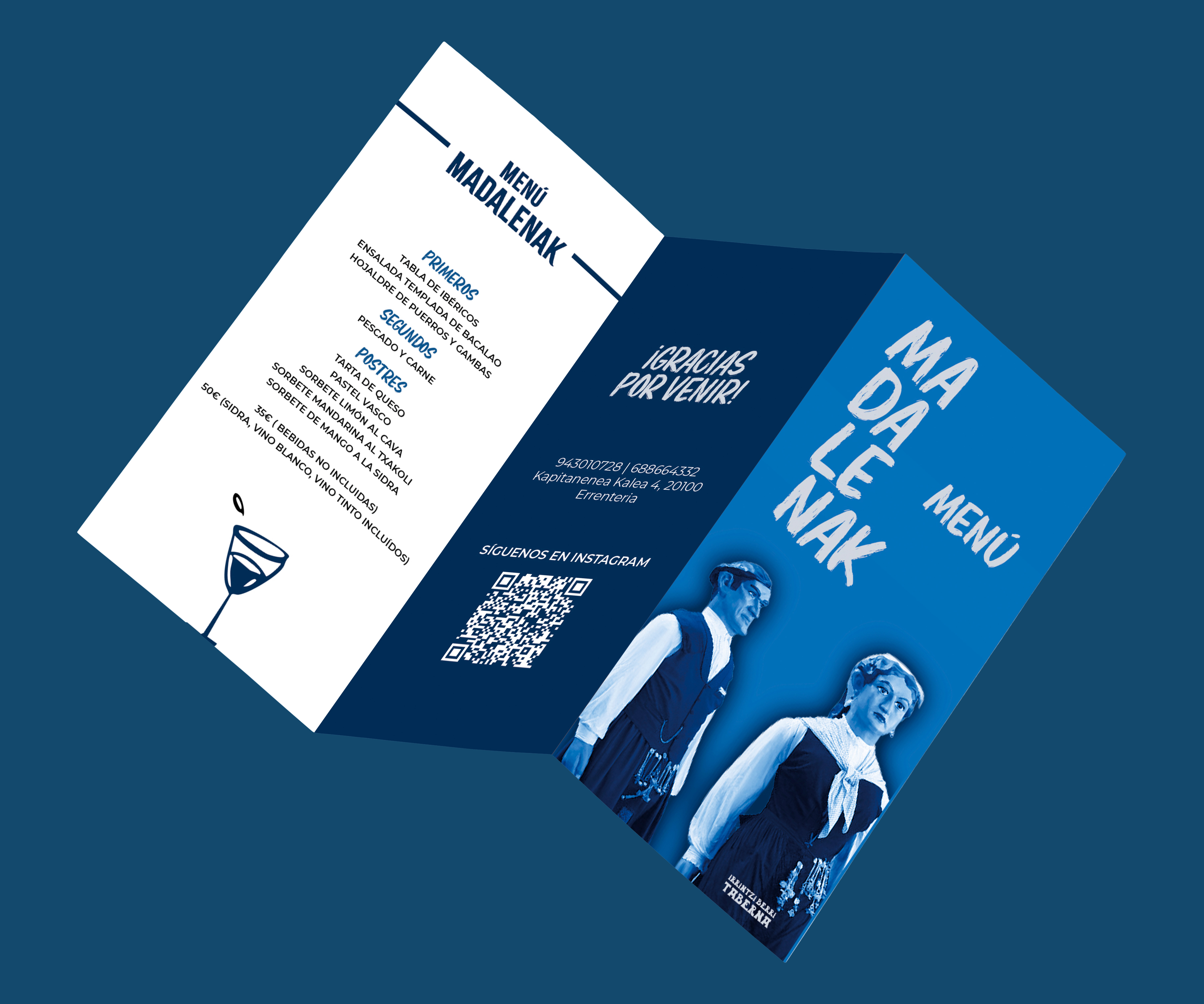 Tríptico Madalenak – Diseño gráfico para evento local en Donostia
