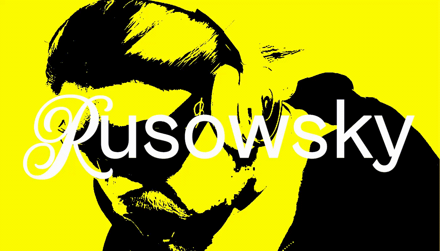 Portada y contraportada animada de la revista Rusowsky